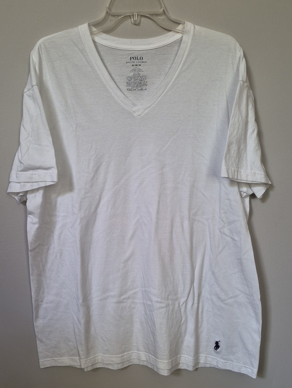 Ralph Lauren Polo White Classic Wicking V-Neck S/S Tee Undershirt Men's XL
